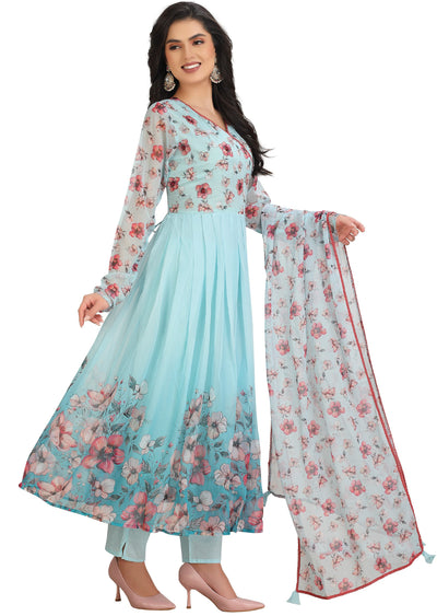 Light Blue Chiffon Anarkali