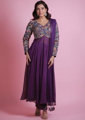 Purple Organza Anarkali