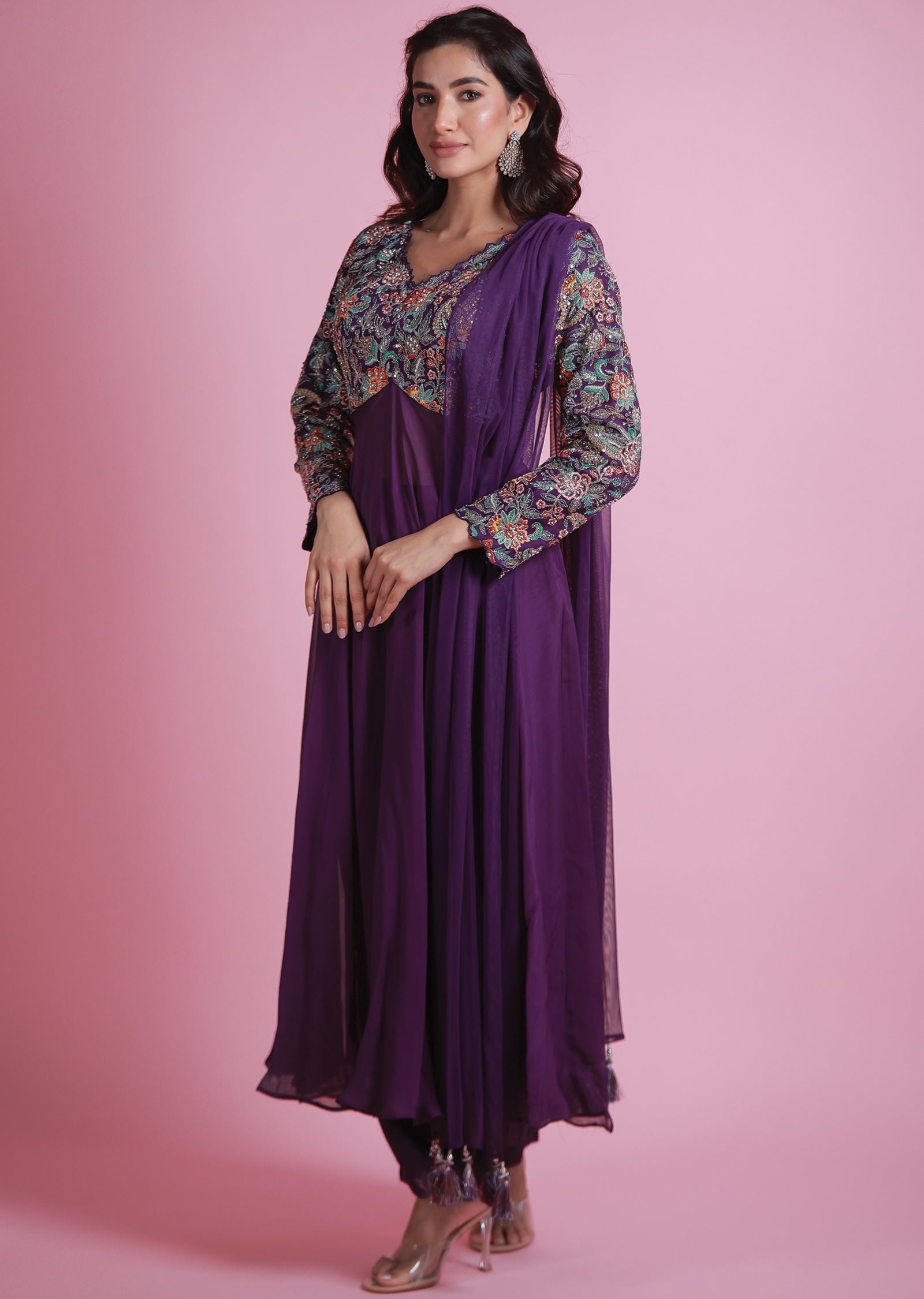 Purple Organza Anarkali