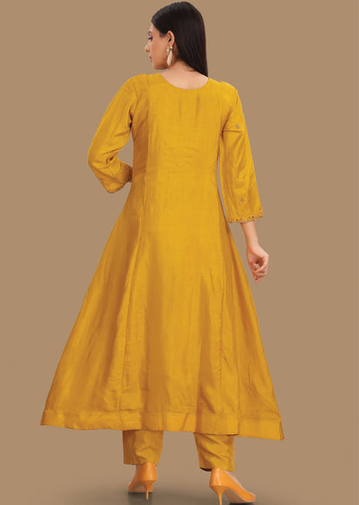 Mustard Silk Anarkali