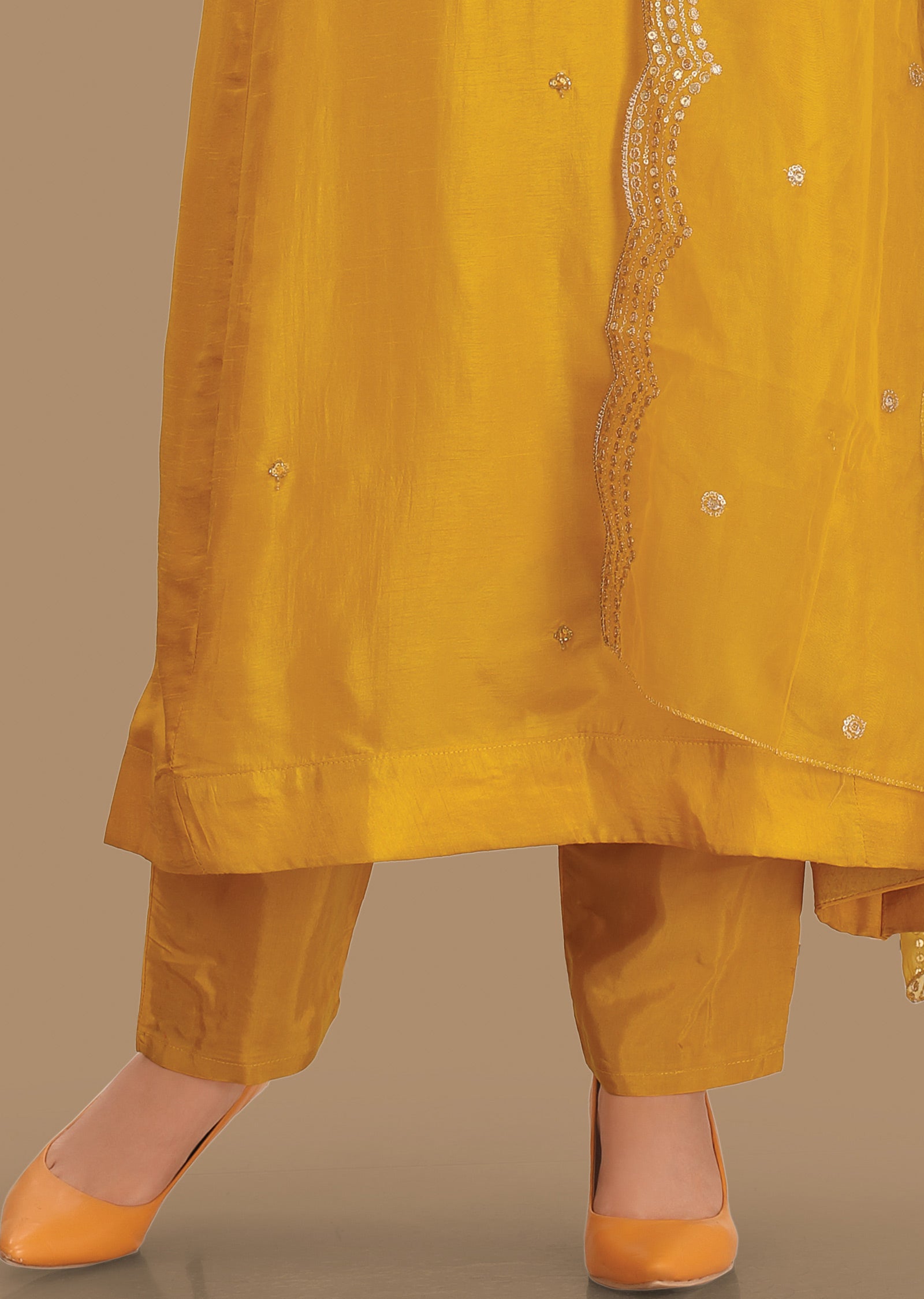 Mustard Silk Anarkali