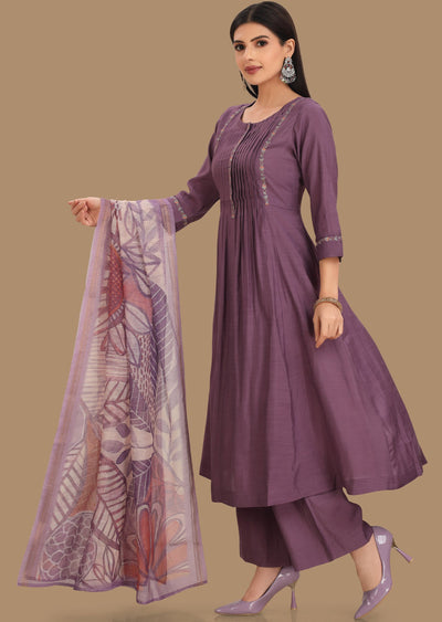 Lavender Silk Anarkali