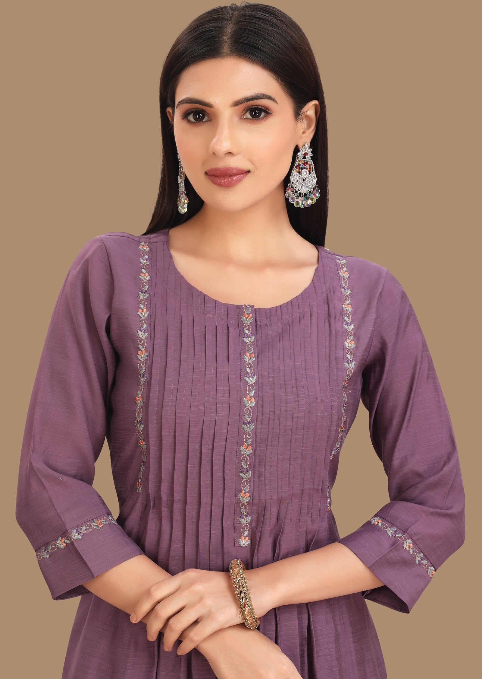 Lavender Silk Anarkali