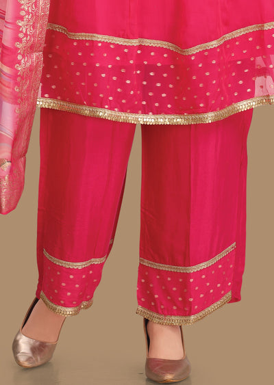 Rani Pink Organza Anarkali