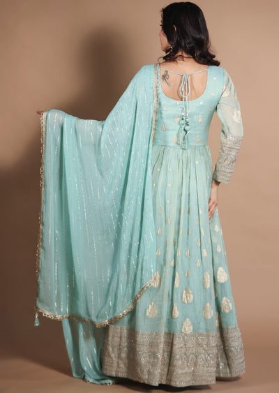 Light Green Tissue Organza Anarkali