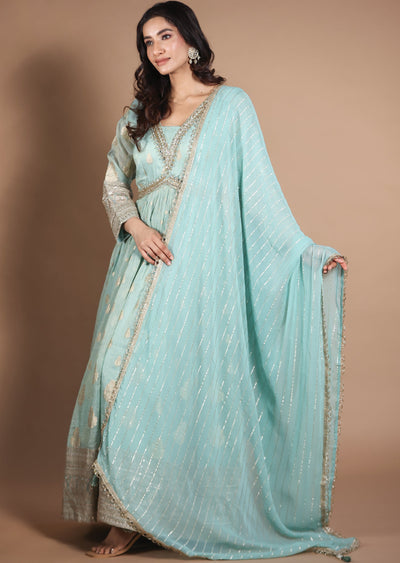 Light Green Tissue Organza Anarkali