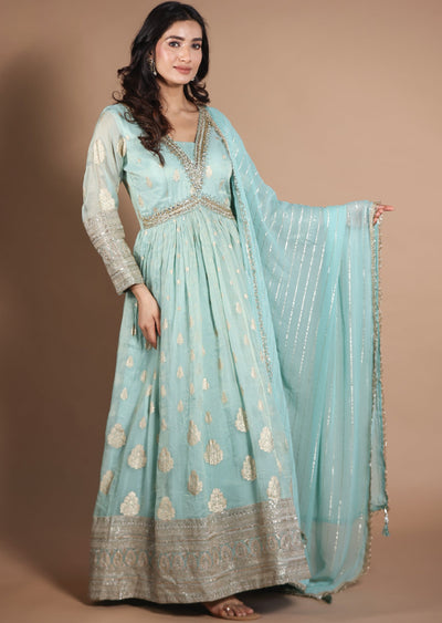 Light Green Tissue Organza Anarkali