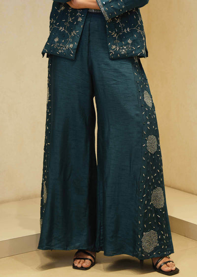 Silk Embroidered Fusion/Indo-Western Set