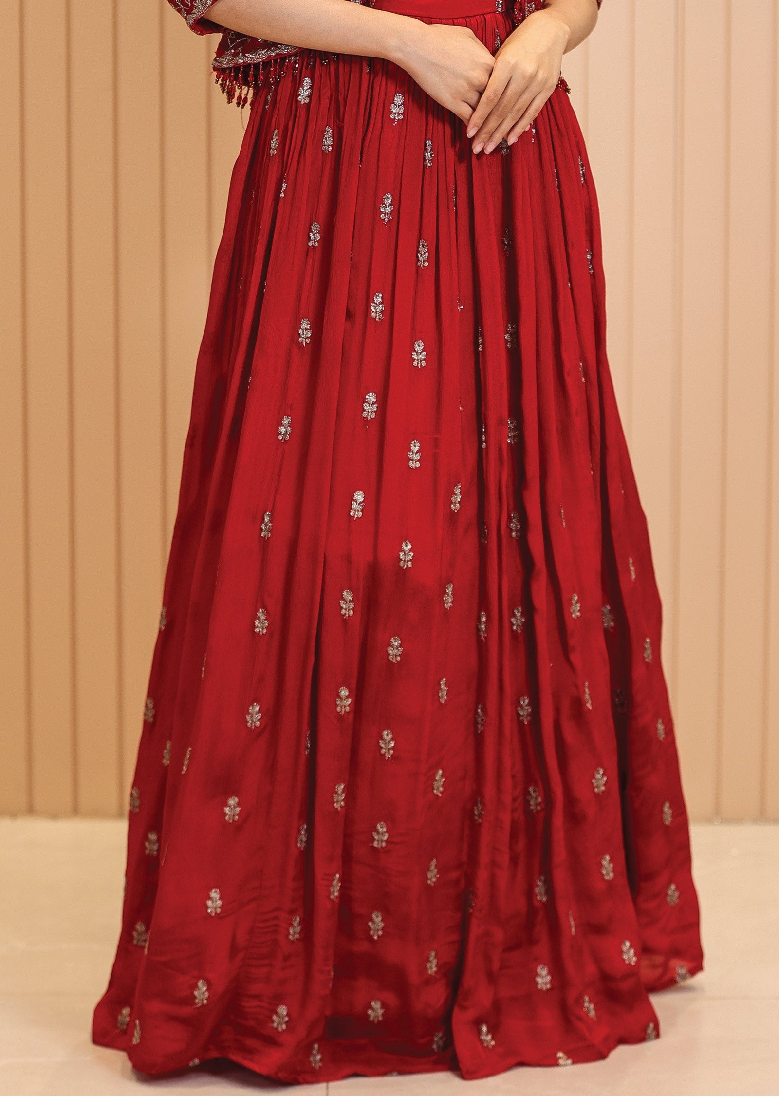 Maroon Chinnon Gown