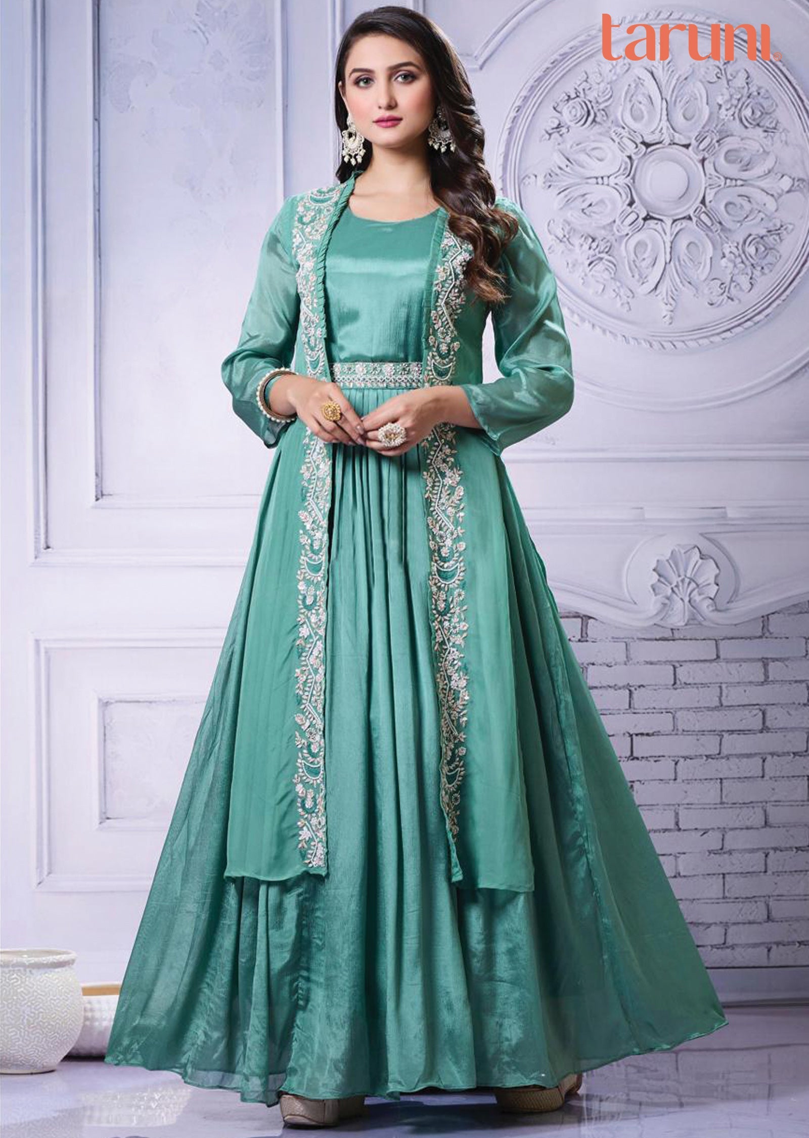 Dusty Green Chinnon Gown