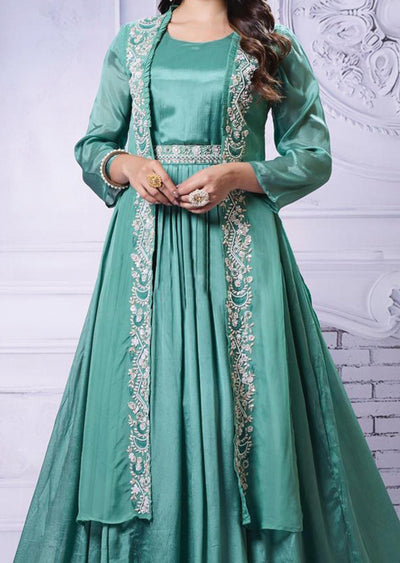 Dusty Green Chinnon Gown