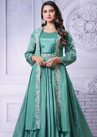 Dusty Green Chinnon Gown