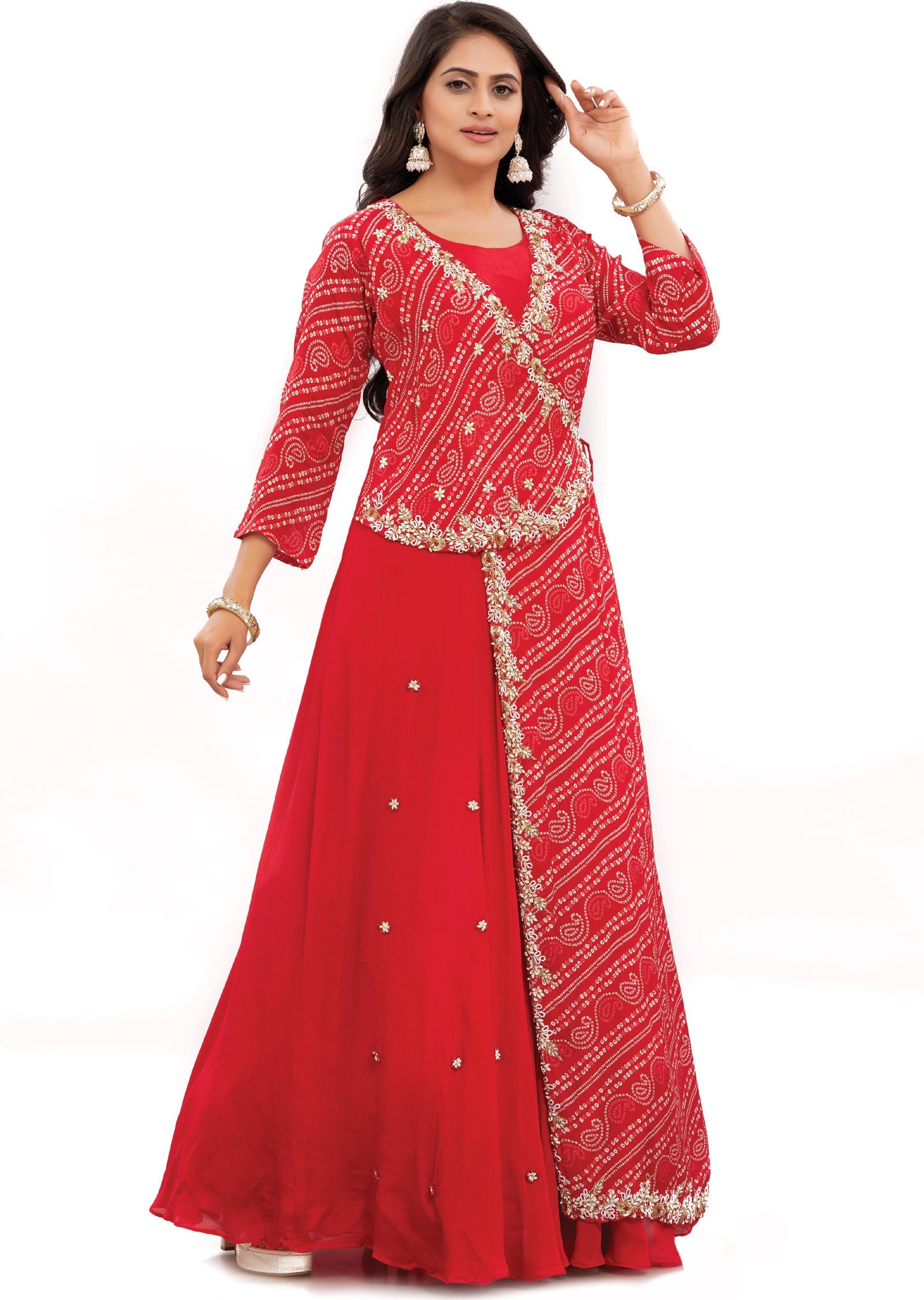 Red Chinnon Gown