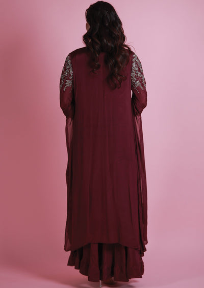 Wine Chinnon Gown 