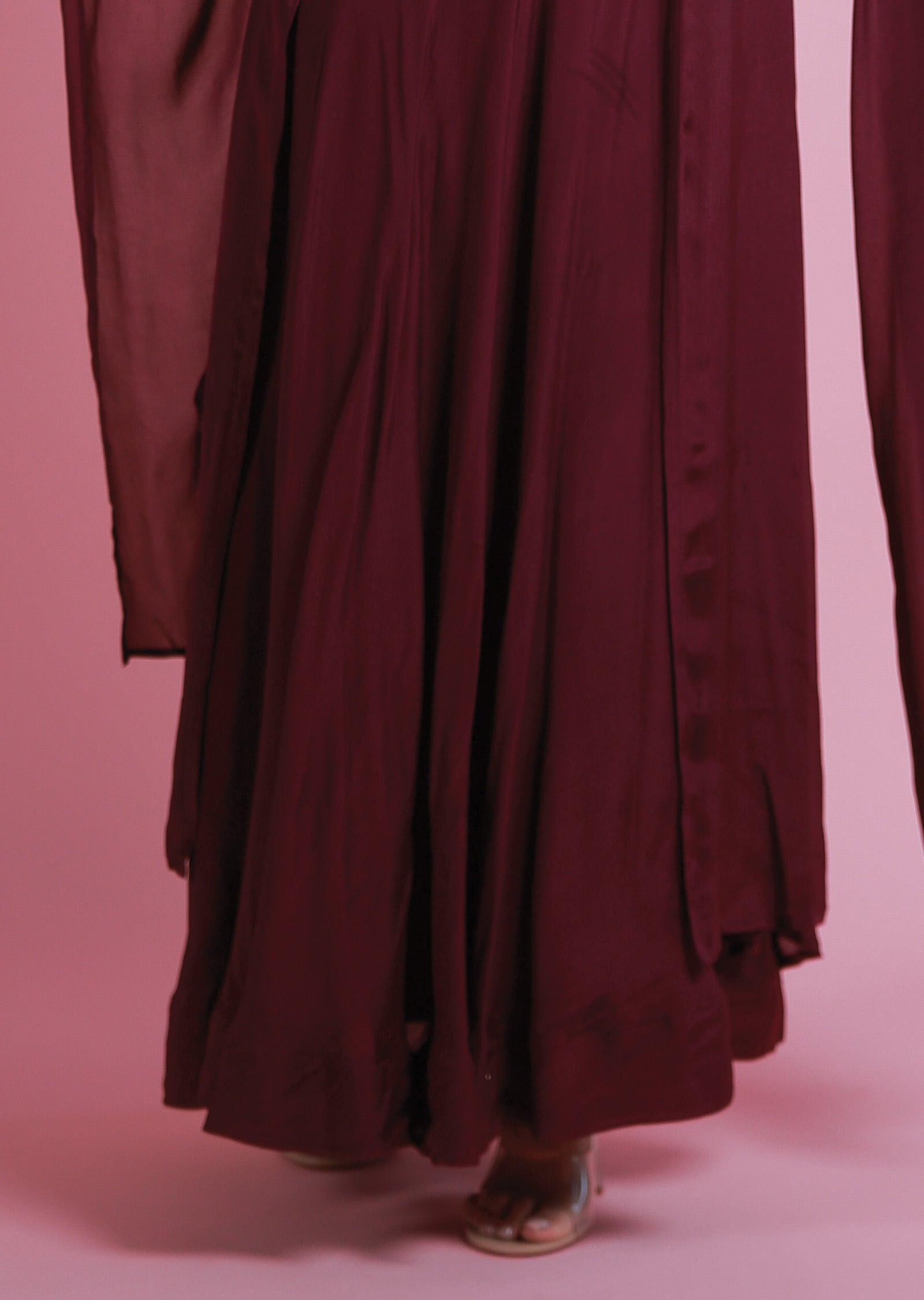 Wine Chinnon Gown 