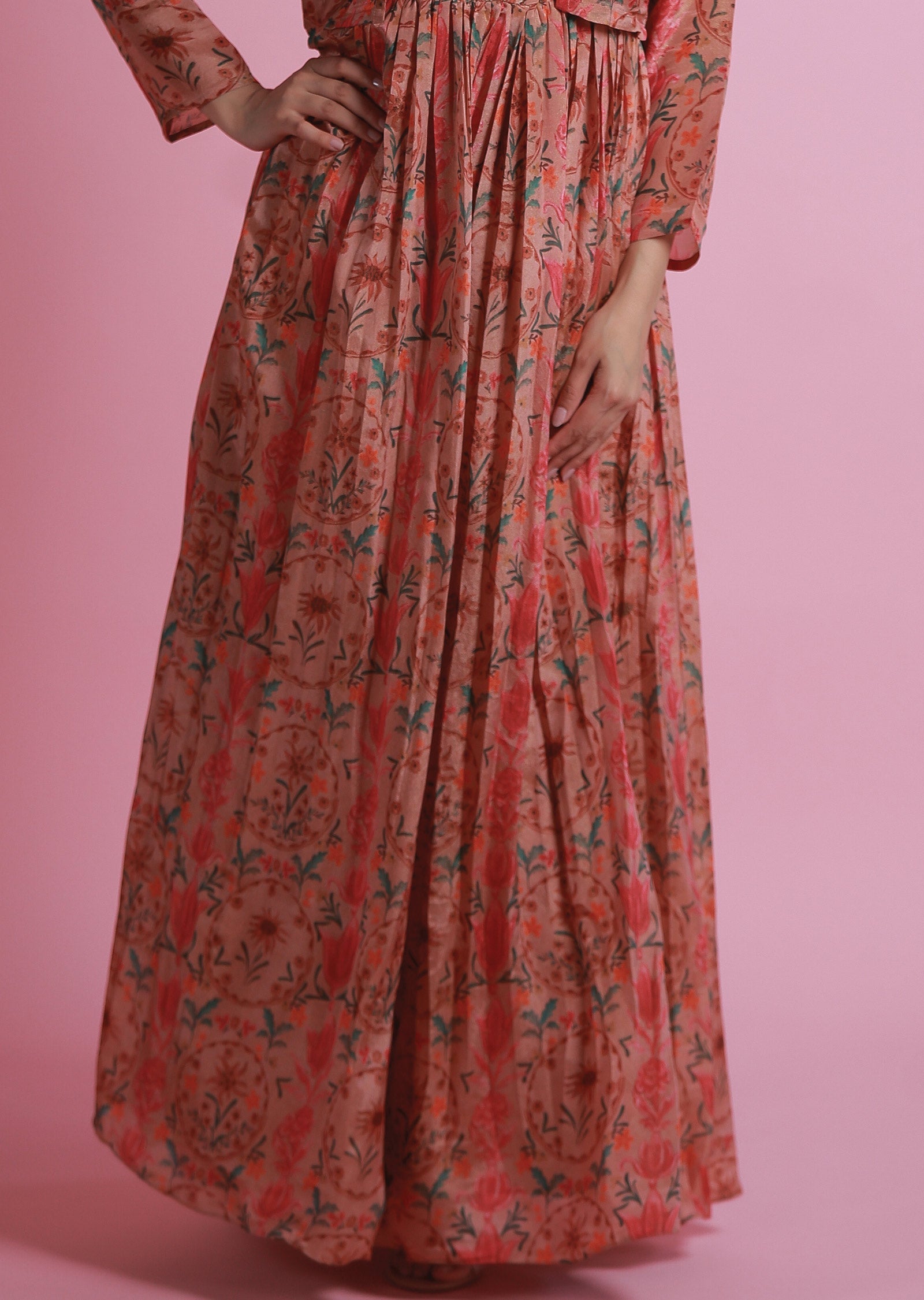 Rust Tissue Silk Gown 