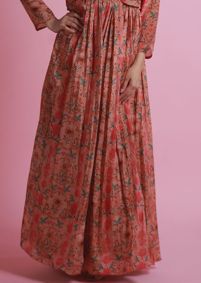 Rust Tissue Silk Gown 