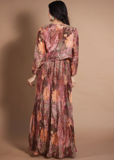 Dark Onion Pink Tissue Silk Gowns