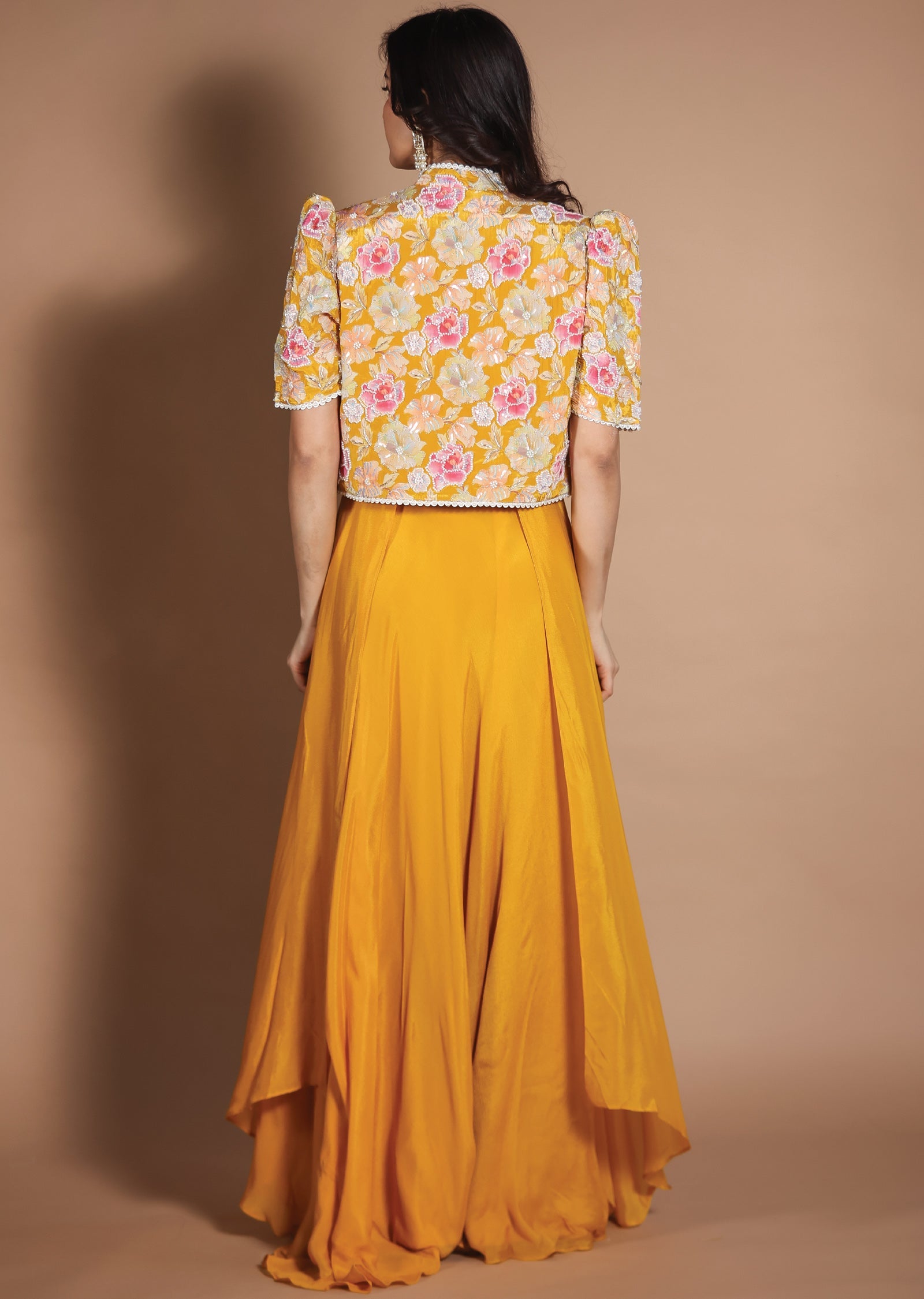 Yellow Chinnon Gown