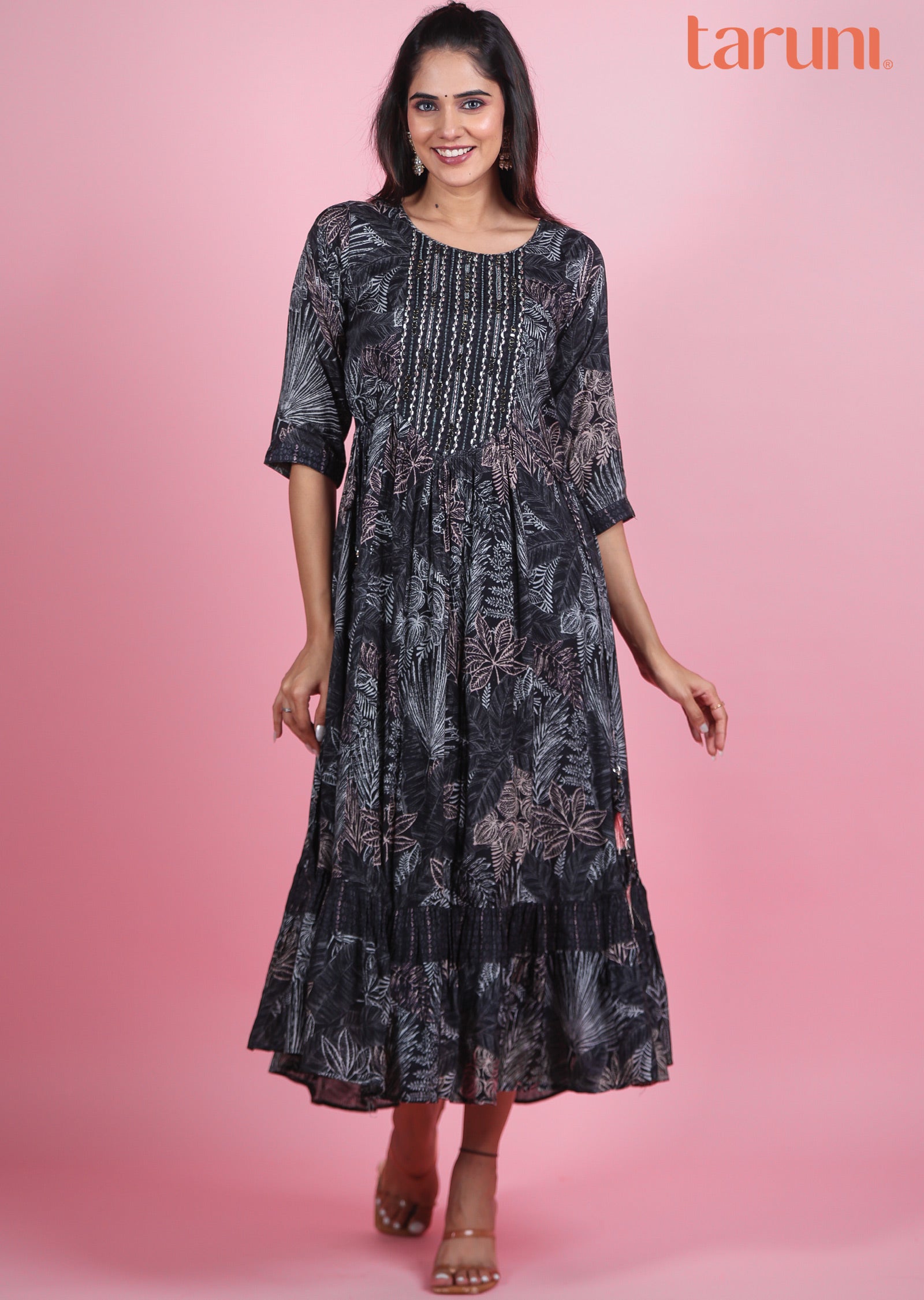 Black Muslin Kurti Frock Style