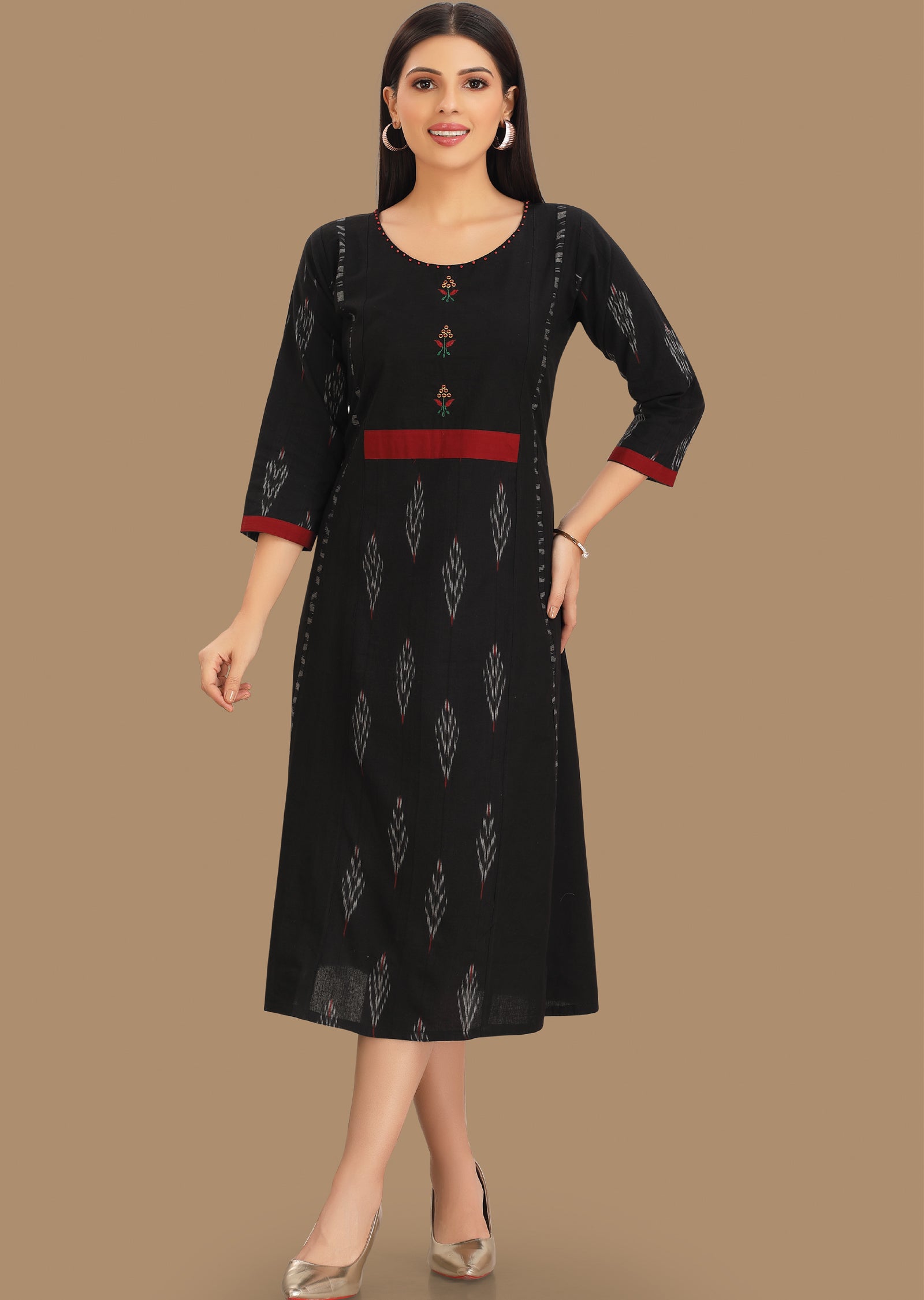 Black Cotton Kurti Frock Style