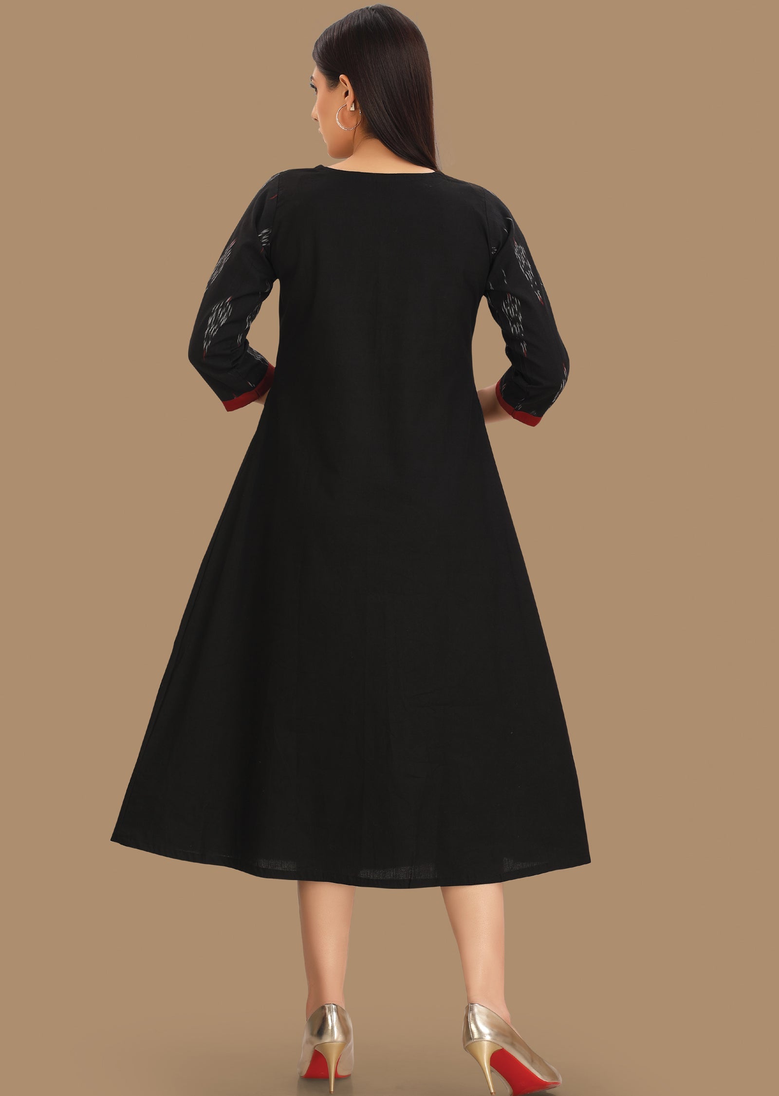 Black Cotton Kurti Frock Style