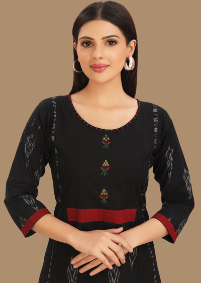 Black Cotton Kurti Frock Style