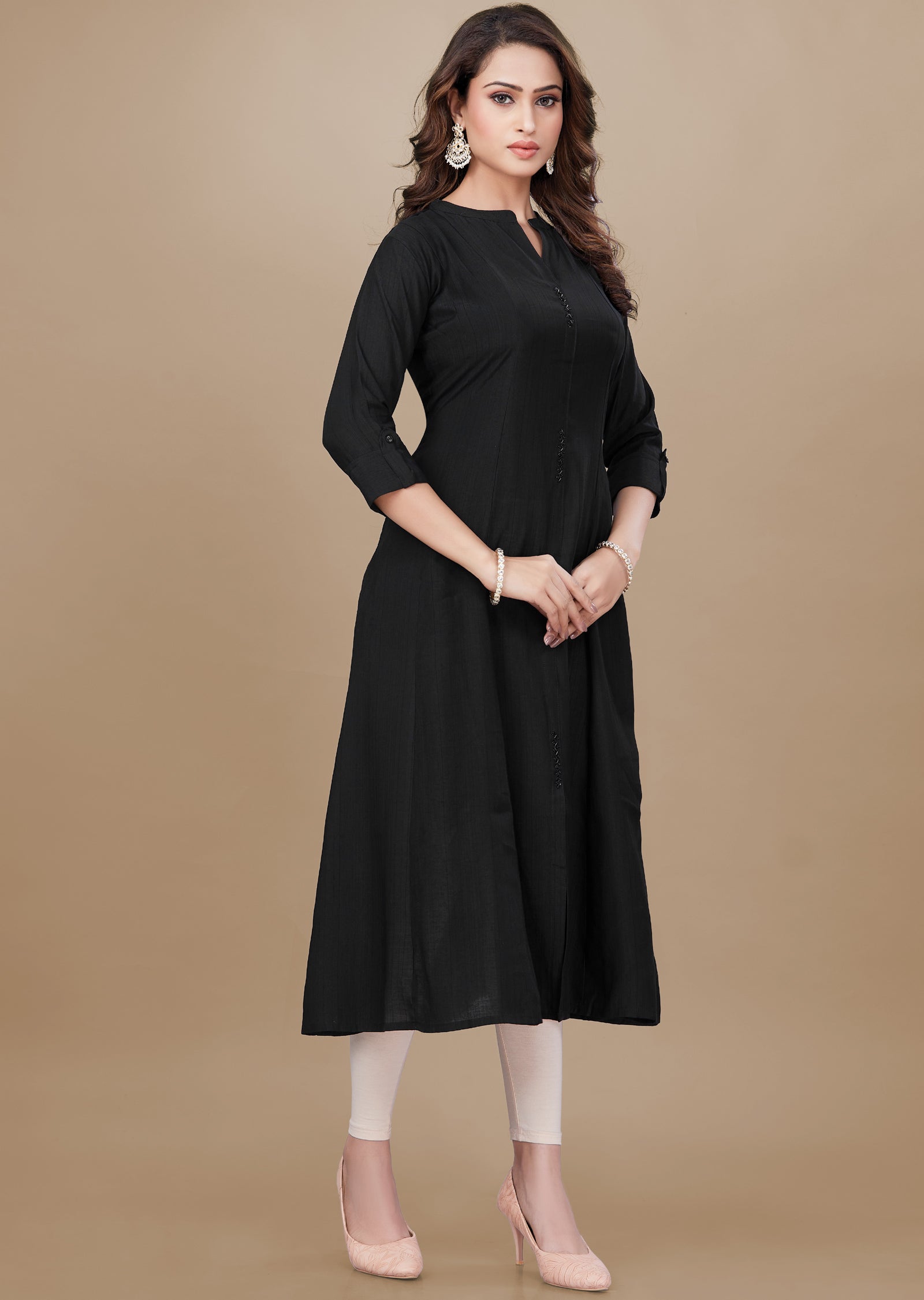 Black Soft Silk Kurti Frock Style