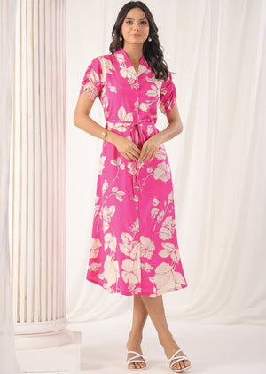 Pink Muslin Kurti Frock Style 