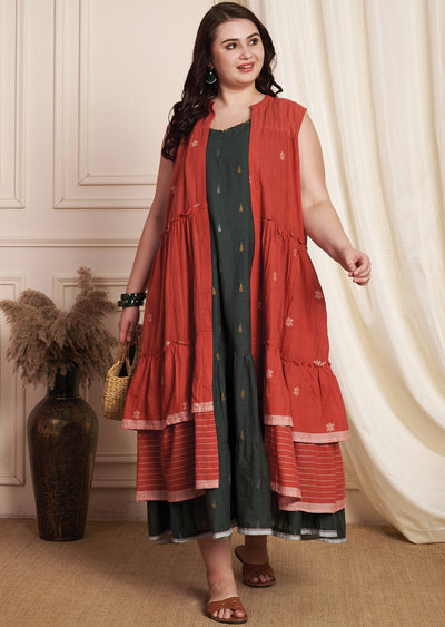 Dark Grey Cotton Midi Dress