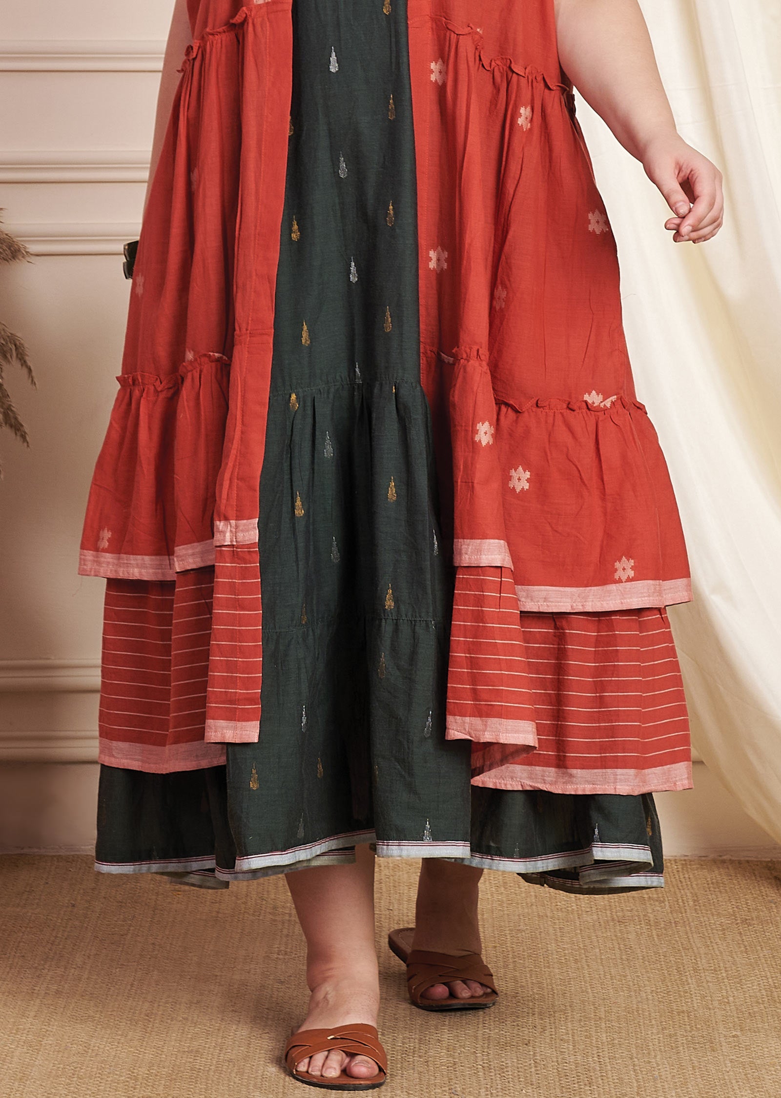 Dark Grey Cotton Midi Dress