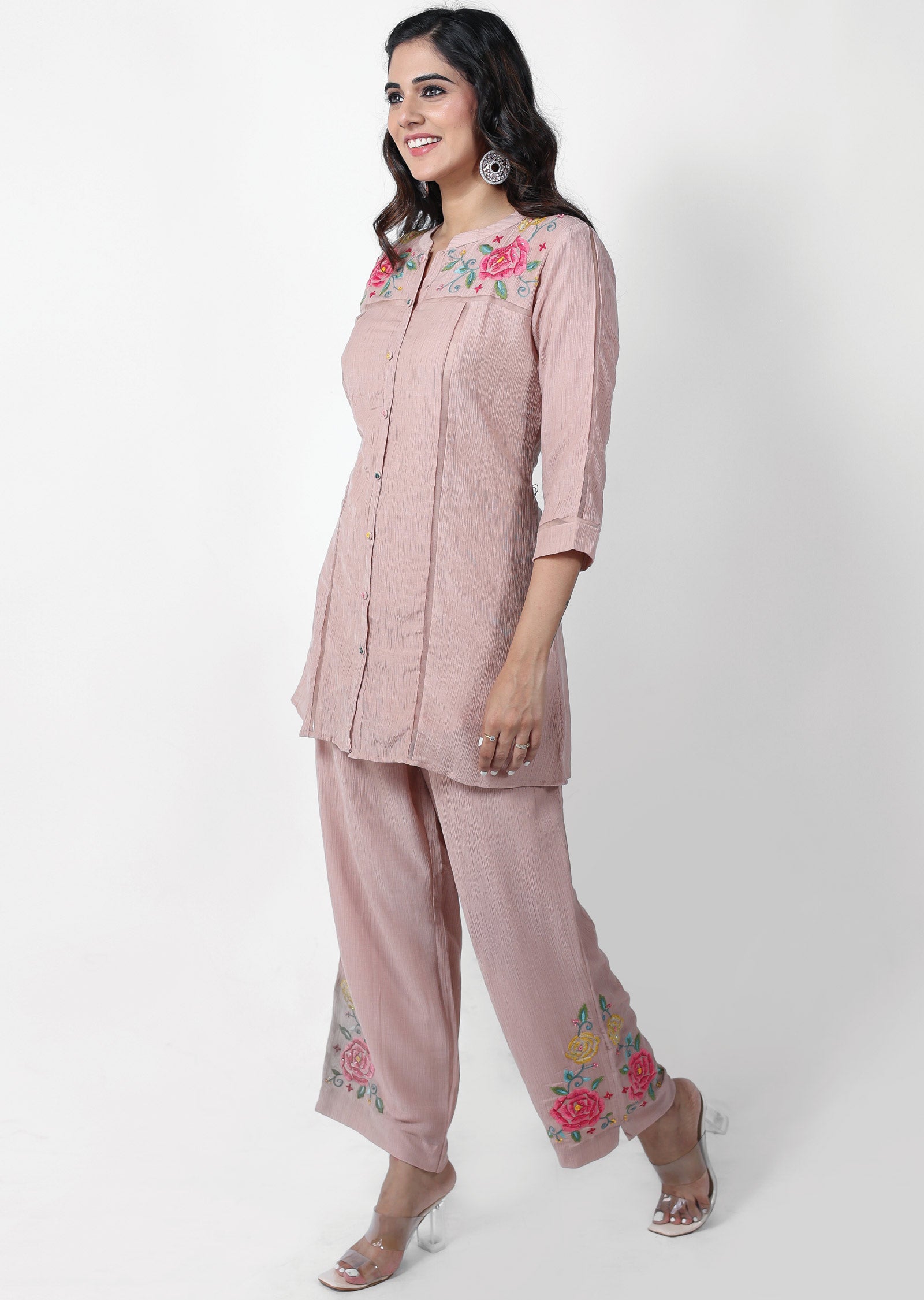 Dusty Peach Chinnon Co-Ord Set