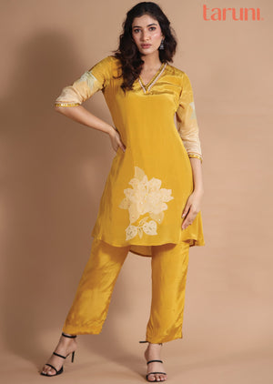 Mustard Crepe Co-Ord Set