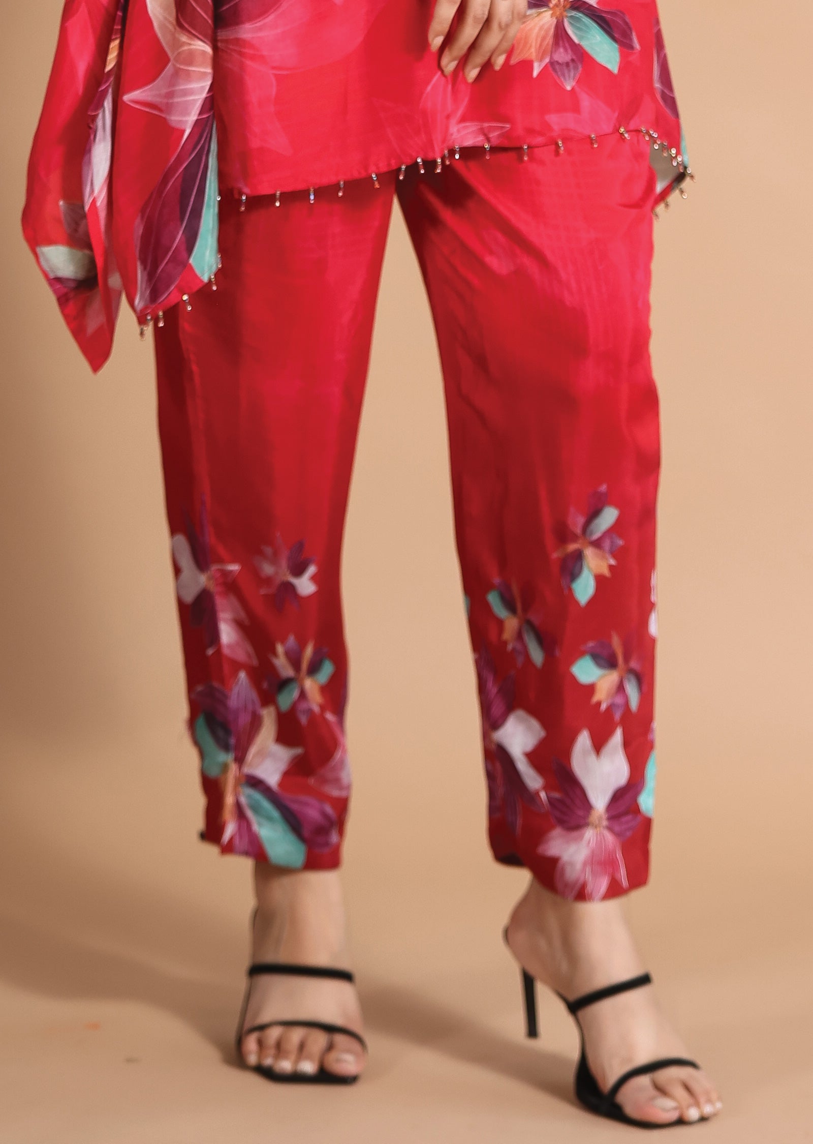 Red Muslin Co-Ord Set