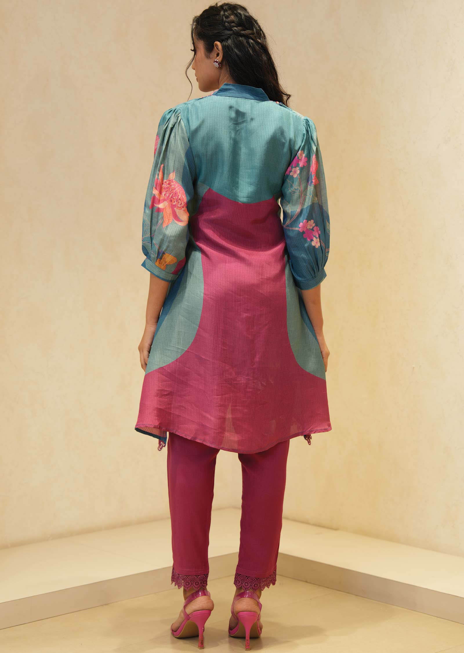 Magenta Muslin Kurti Sets