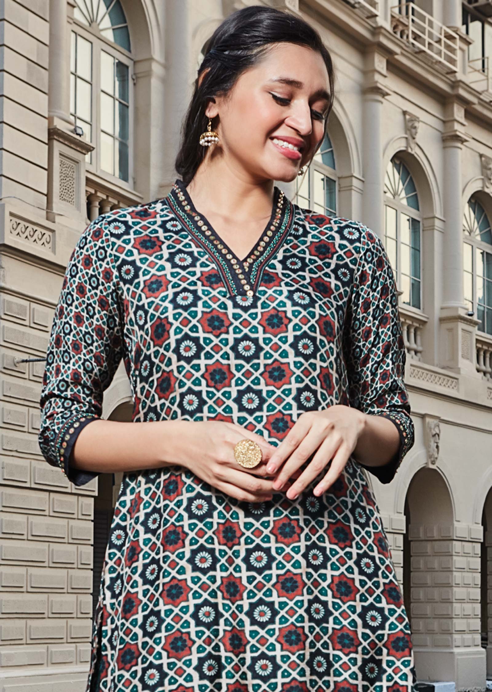 Black Kalamkari Kurti Sets