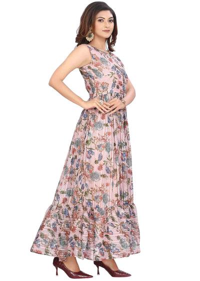 Dusty peach Georgette Printed Kurti