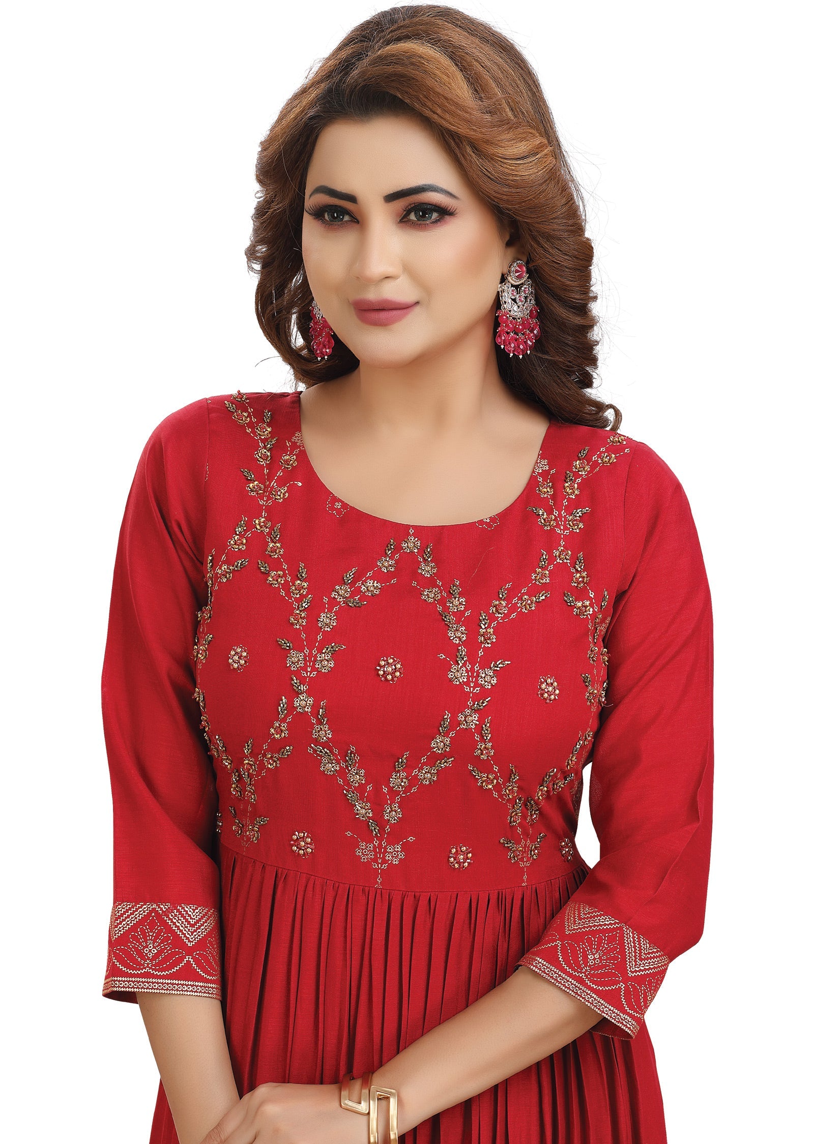 Maroon Silk Kurti Full length