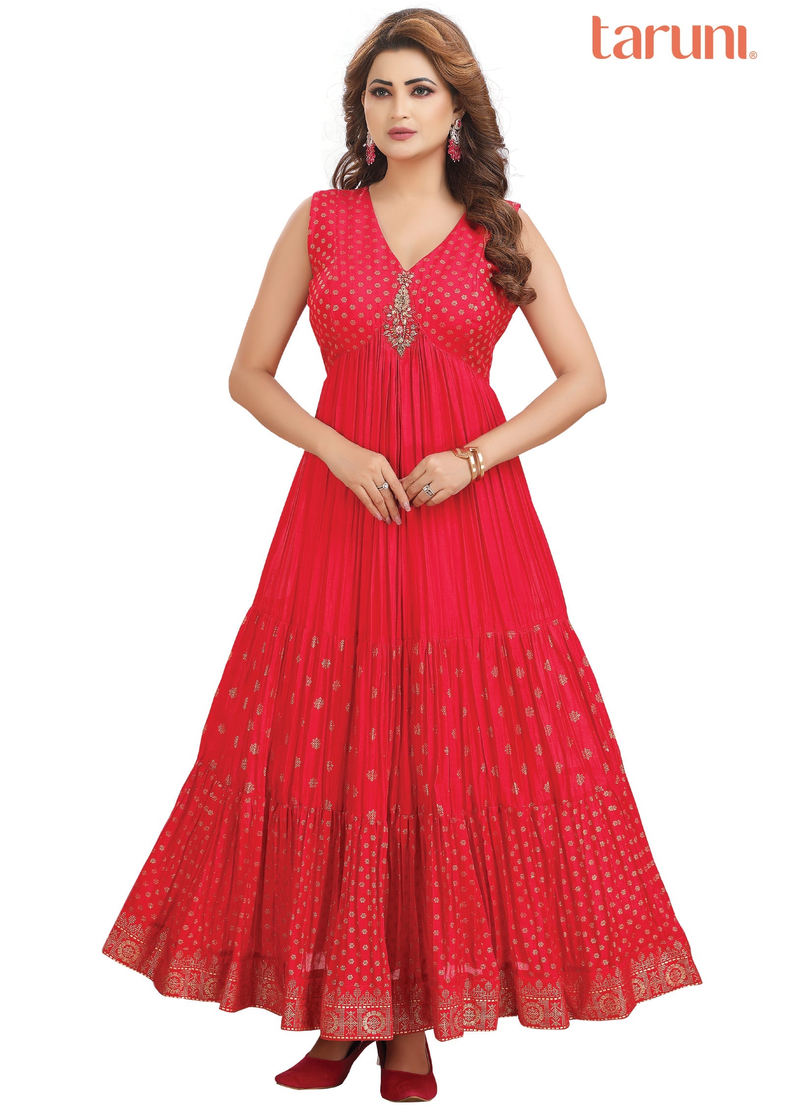 Red Silk Kurti Full length