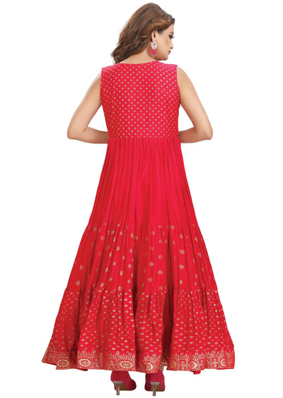 Red Silk Kurti Full length