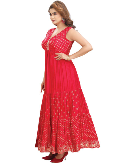 Red Silk Kurti Full length