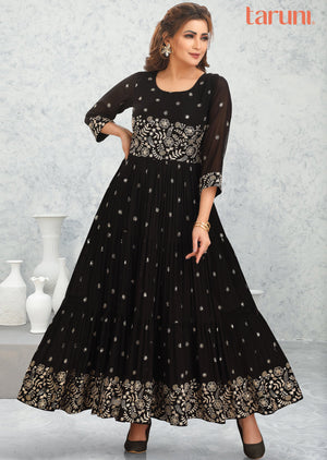 Black Georgette Kurti Full length