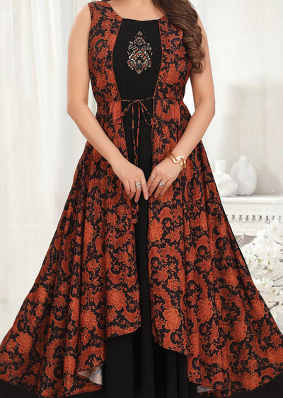 Black Georgette Kurti Full Length