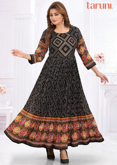 Black Silk Kurti Full Length