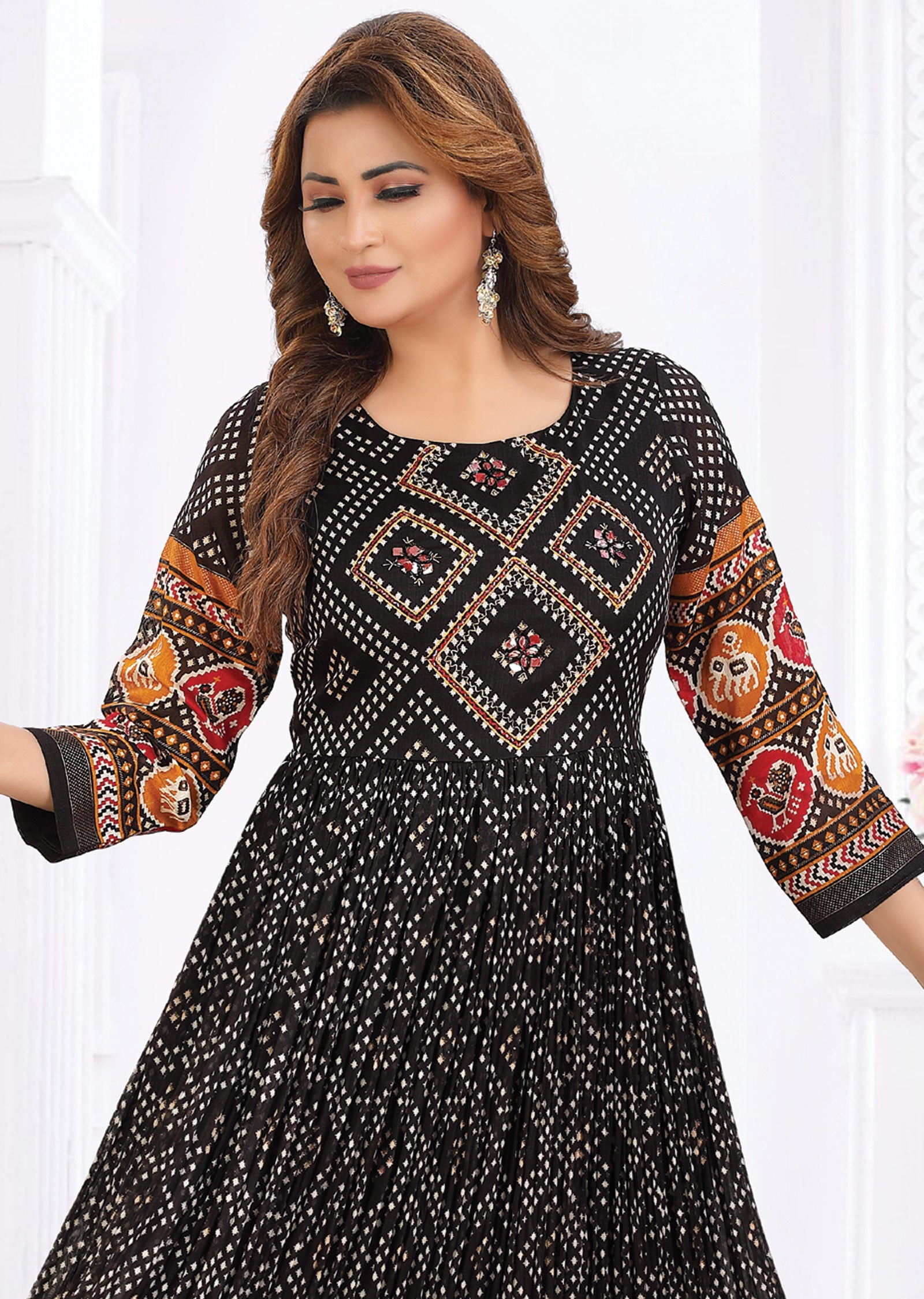 Black Silk Kurti Full Length