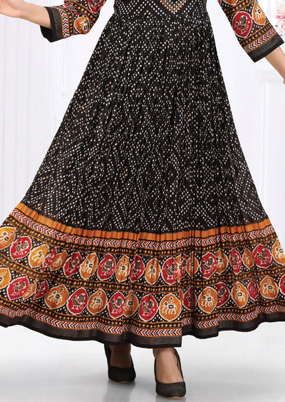 Black Silk Kurti Full Length