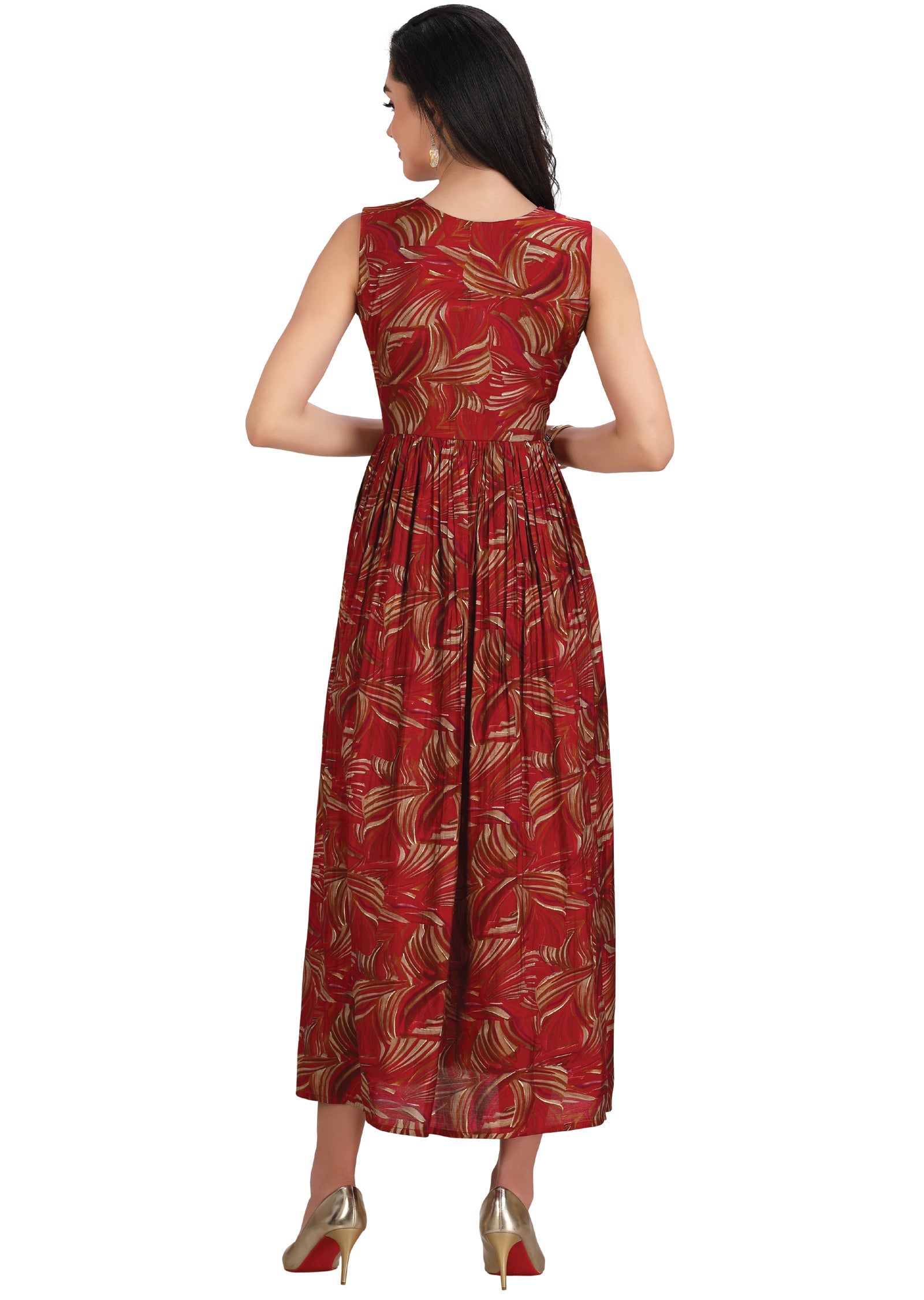 Maroon Muslin Kurti Full Length