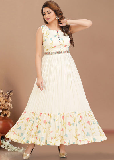 Cream Chiffon Long Dress Cream Chiffon Long Dress