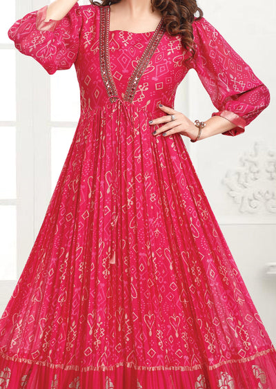 Rani Pink Chiffon Full Length