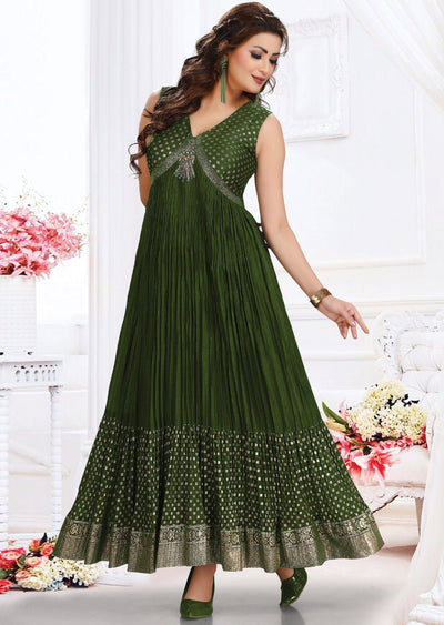 Olive Green Silk Full Length